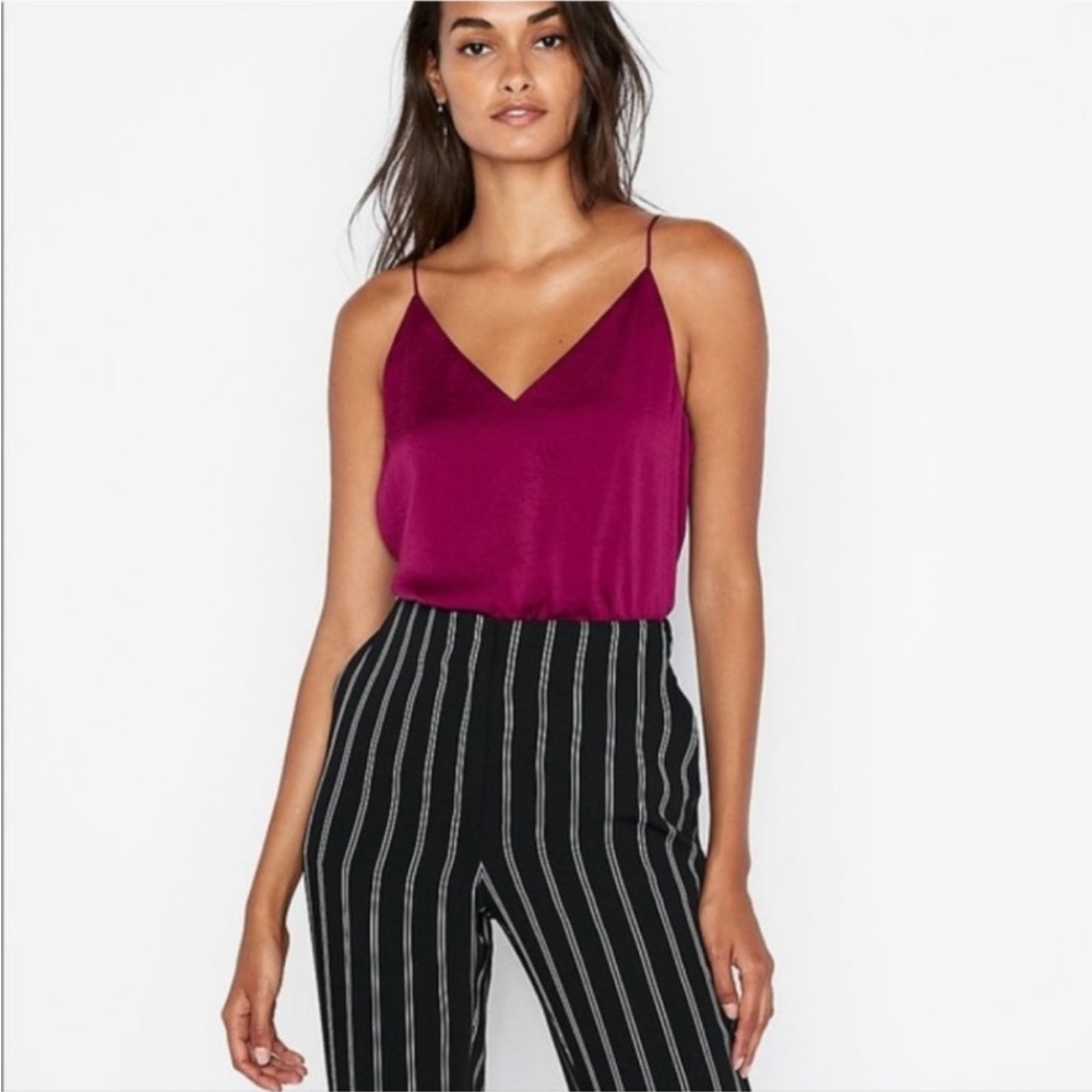 Express Deep Purple Sleeveless Bodysuit